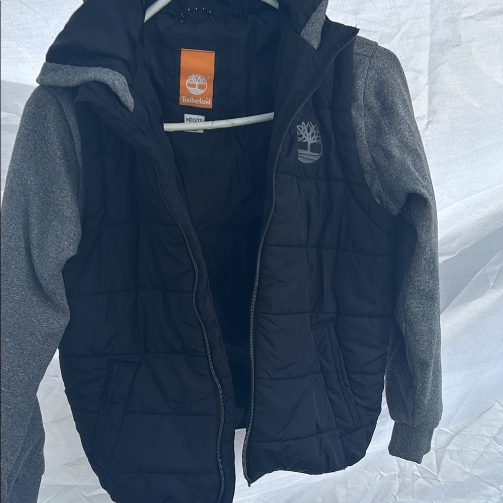 Timberland Black and Gray Quilted Jacket